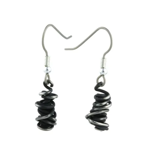 Chaos 12mm Black Drop Earrings